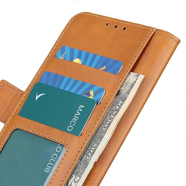 Etui til Motorola Edge 50 Neo 5G med Stativ, Ku-skinnstruktur PU-lær Telefondeksel - Svart Multicolor Yellow