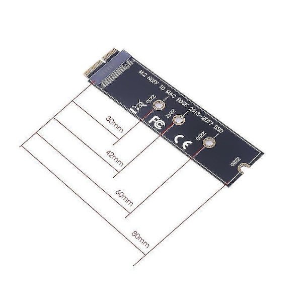 M.2 NVME SSD Konverter Adapterkort for MacBook Air Pro Retina 2013-2017 NVME/AHCI SSD Oppgraderingssett For A1465 A1466 A1398 A1502
