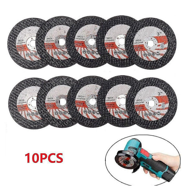 10 st 75 mm Mini Skärdisk Cirkulär Harts Slipsten för 10 mm Borr Slipverktyg Trä Kakel Skärning-meini