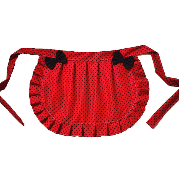 Retro Förkläden Midje Förkläde Midje Förkläde För Flickor  Smal Kostym  Vit Bomull  Halv Förkläde  Fest Hot[C] Red-Black