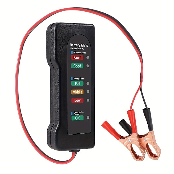 12V Universal Digital Bil- & Motorcykelbatteritestare - Snabb Feldetektor, Generator Testare & Diagnostiskt Verktyg