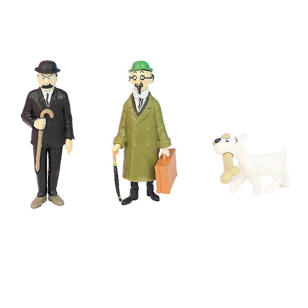 6 kpl Tintin Seikkailut Tintin Anime Hahmo Leikkikalut Mallit 3-9cm Lahja Pojalle