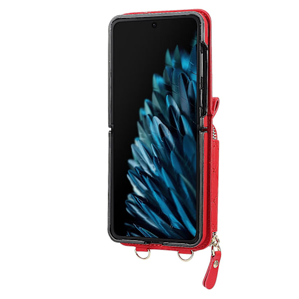 Korthållare-fodral med rombstruktur för OPPO Find N2 Flip Red