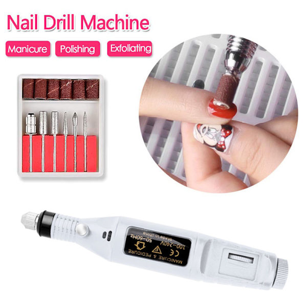Elektrisk Nagelborr Professionell Portabel Akryl Gel Kit