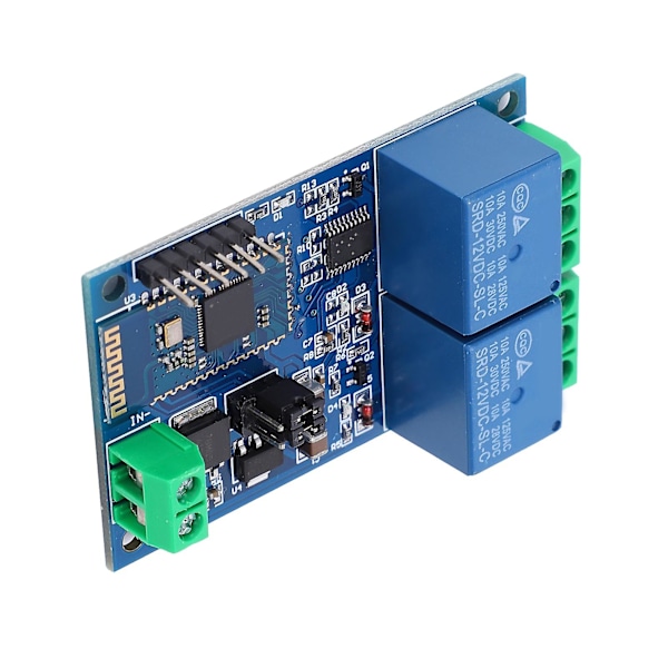 DC12V Bluetooth-relämodul med två kanaler för fjärrkontroll via mobilapp