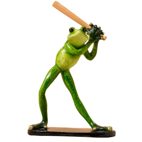 Parfroskfigur i Resin, Baseboll- och Tennisfroskfigur, Leksaksmodell, Staty, Skulptur, Skrivbordsdekoration, Prydnad, Festivalpresent