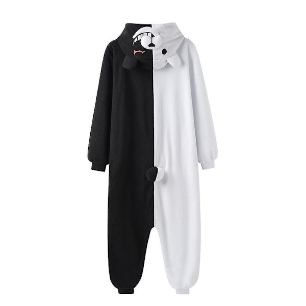 Monokuma Kigurumis Pyjamas Voksen Onesie Bjørn Jumpsuit Sort Hvid Dyre Pyjamas Kvinder Halloween Party Dragt Overal L(height 165-173cm)