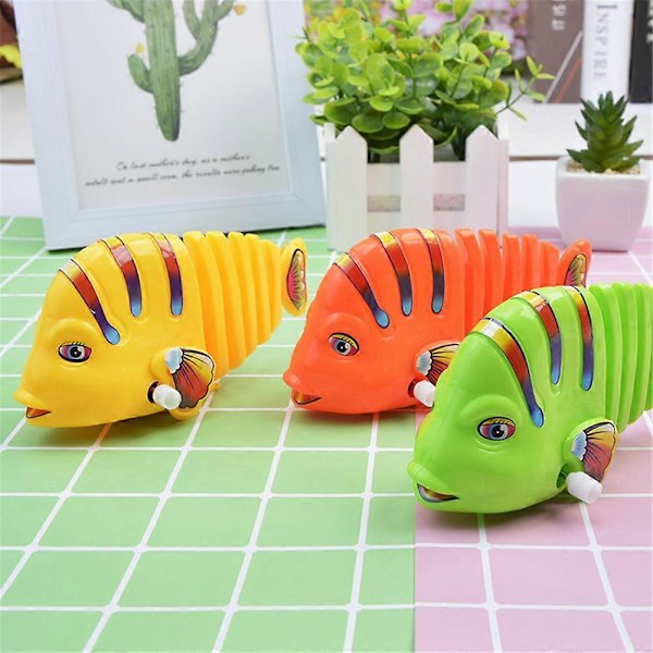 3/6Pcs Cartoon Clockwork Swinging Fish Toys, Funny Swaying Wind Up Fish Toys For Kids, Interactive Baby Bathtub Toys