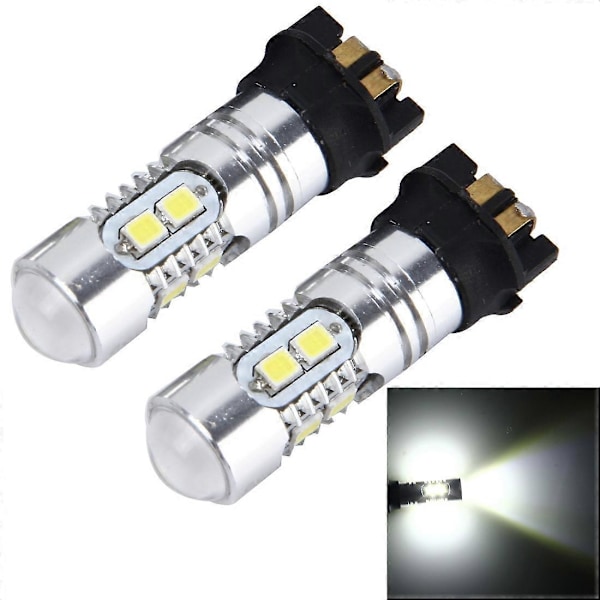 2 KPL PW24W 5W 400 LM 6000K Auton Sumuvalot 10 SMD-2835 LEDillä, DC 12V (Valkoinen Valo) (FCC)