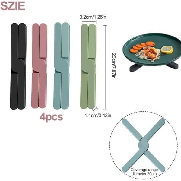 Grydeunderlag - Ikke specificeret - Sæt med 4 - Tyk silikone - Sammenfoldelig - 20 cm diameter[YJD]