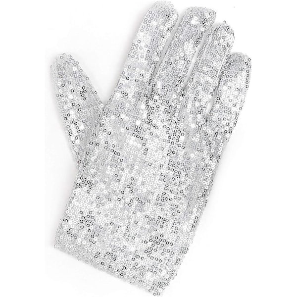 HEYONE Michael Jackson Paljetthandske - Vit Högerhandske Kostymtillbehör - 1 Styck - - (C)