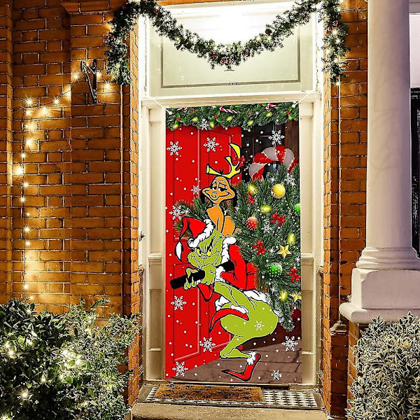 Grinch Juldekorationer Grinch Dörröverdrag God Grinchmas Dörröverdrag
