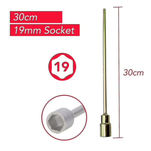 30cm Hörn stadig Caravan Ben Winder Borr Förlängning Jack Socket 19mm Adapter