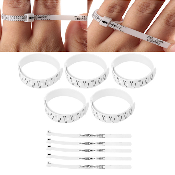 5 st ringstorleksmätare fingerarmband måttmätare smyckesmätare tillbehör[C]