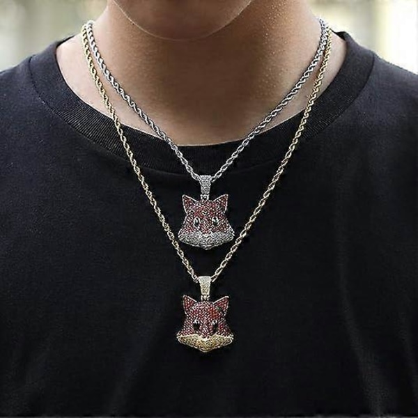 Isad Figur Isadräkt Halsband 18K Guldförgyllt Bling CZ Simulerad Diamant Hip Hop Rapper Kedja Halsband för Män Kvinnor