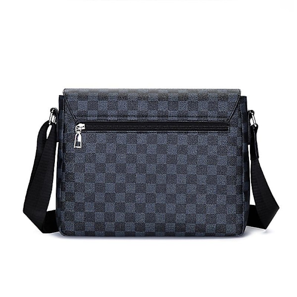 Herrar Casual Rutig Axelväska, Läder Sport Messenger Bag
