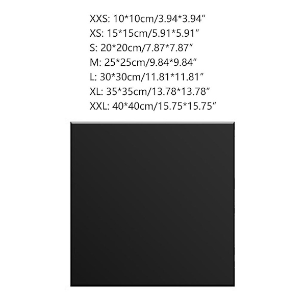 Självhäftande Akryl Spegelplattor Väggdekaler 1MM Tjock Ramlös Spegel[C] Black L