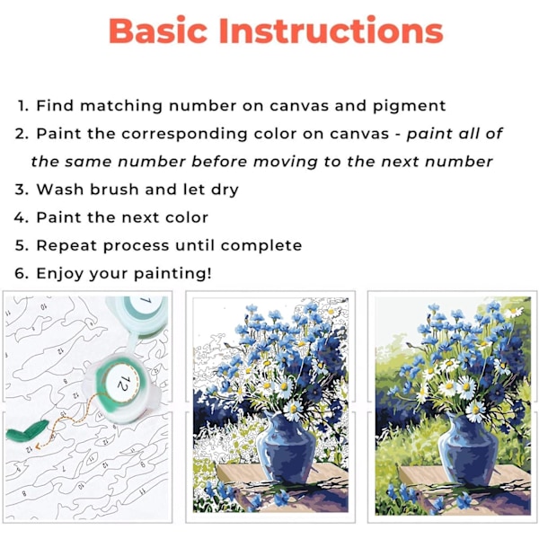 DIY maalaa numeroiden mukaan -maalaus aikuisille aloittelijoille, aikuisten maalaa numeroiden mukaan -maalaus (C)