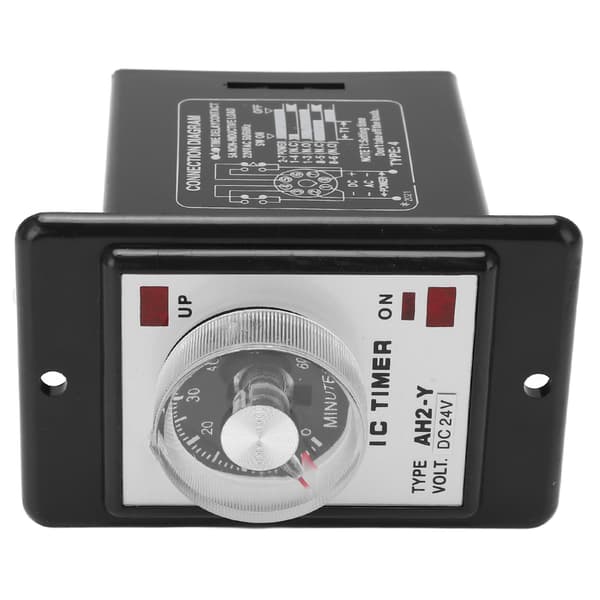 AH2 Y 60M Mini Tidsforsinkelsesrelæ 8-Pin Pointer Controller ABS Skal 24VDC Automationsudstyr