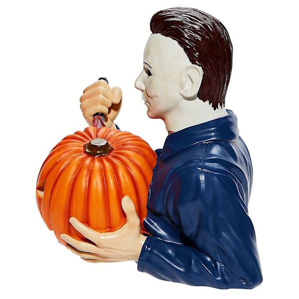 Lysende Michael Myers Statue Halloween Dekoration Sam Trick 'r Treat Med Græskar Gyserfilm Havegnomer Dekoration Harpiks[C] No Light