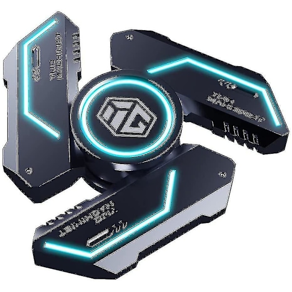 Wabjtam Fidget Spinners, Metall Finger Spinners Leke med Lysende Lys, Aurora Grå