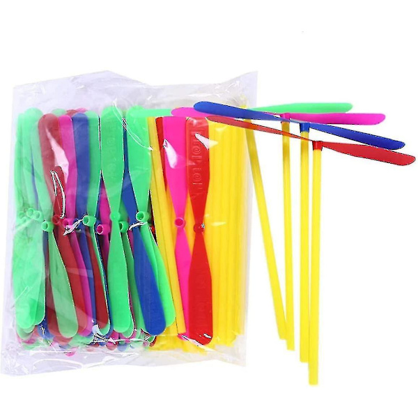 30 st Bambu Sländor Ljus Handgnid Plastpropeller Flygande Handhelikopter För Utomhus Inomhus