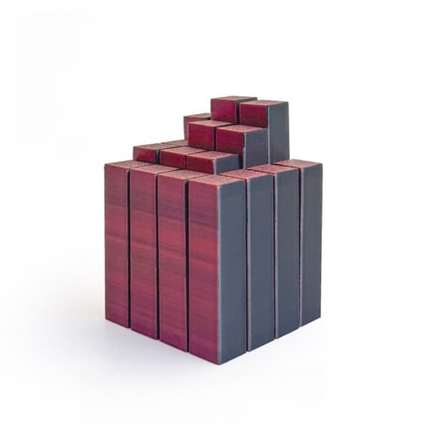3D-Printed Modular Art Relaxation Cube - Focus & Stress Relief Toy for Teens, Gradient or Solid Color Svart & Röd
