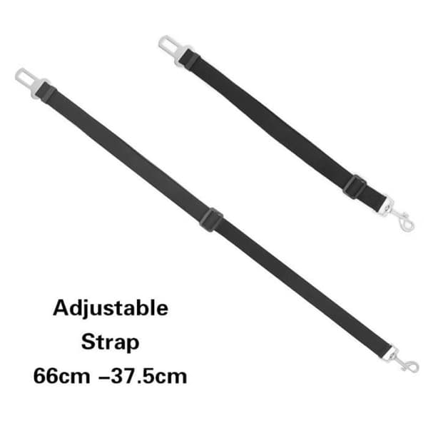 Hundsäkerhetsbälte - Justerbart 40-60 cm - Karbinhake - Bilkompatibelt - Svart
