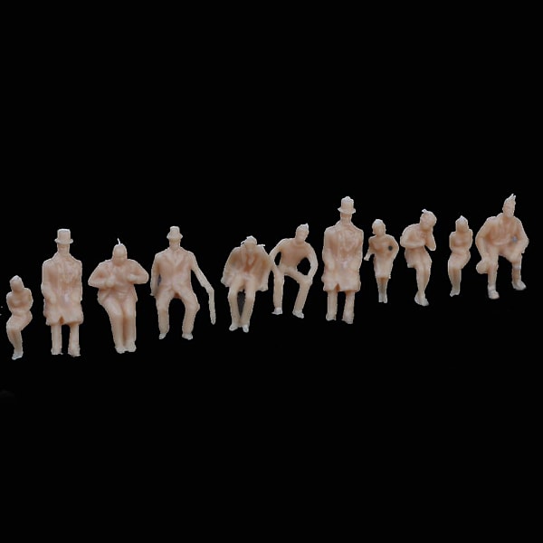 Modelljernbane Umalte Sittende Mennesker Passasjerfigurer 2cm (C)