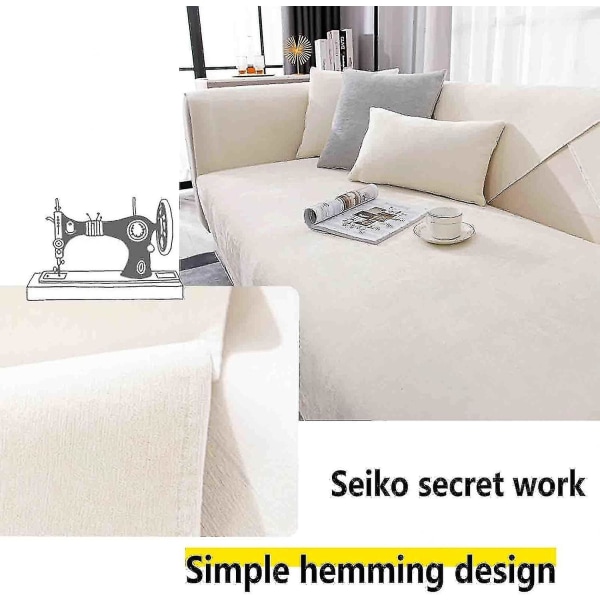 Skridsikker Vintage Sofa Beskyttelse Sofa Beskyttelsesdækken -bp[C] Beige 70x150cm
