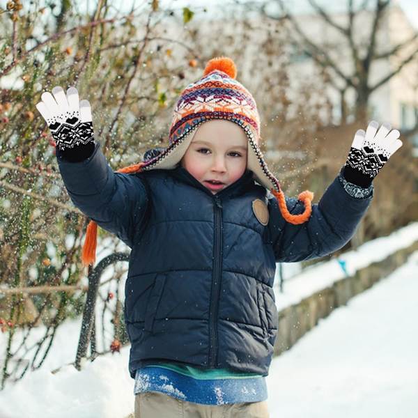 Vinter berøringsskjermhansker Strikkede varme hansker Strikkede varme snøhansker Vintervarme hansker Unisex vintervarme strikkehansker