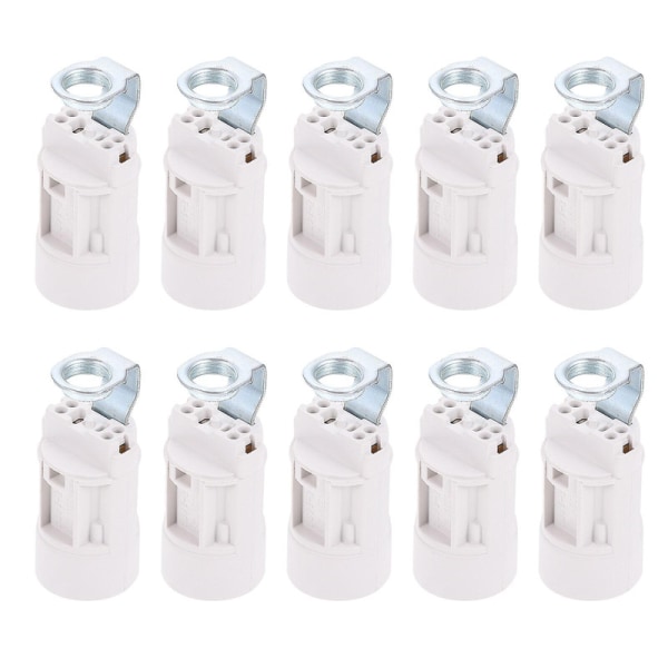 10st E14 Fäste Lamphållare Led E14 Candle Light Base Crystal Lamphållare White 2.4X2.4X5.3CM