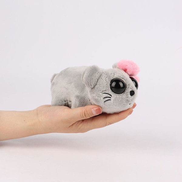 Sorglig Hamster Meme Plyschleksak med Inbyggd Tryckknappsfiol Ljud Plushie Leksak, 50% Rabatt