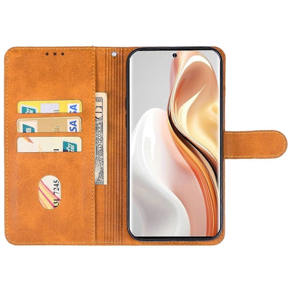 Lærtelefonveske for Ulefone Note 17 Pro Brown
