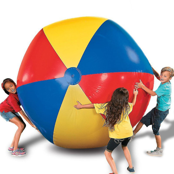Jätte strandboll strandfotbollsleksak, enorm regnbågsfärgboll för barn, spränga uppblåsbara plastbollar för pool, stora festfavoriter och massivt vattenspel Red 100*100cm