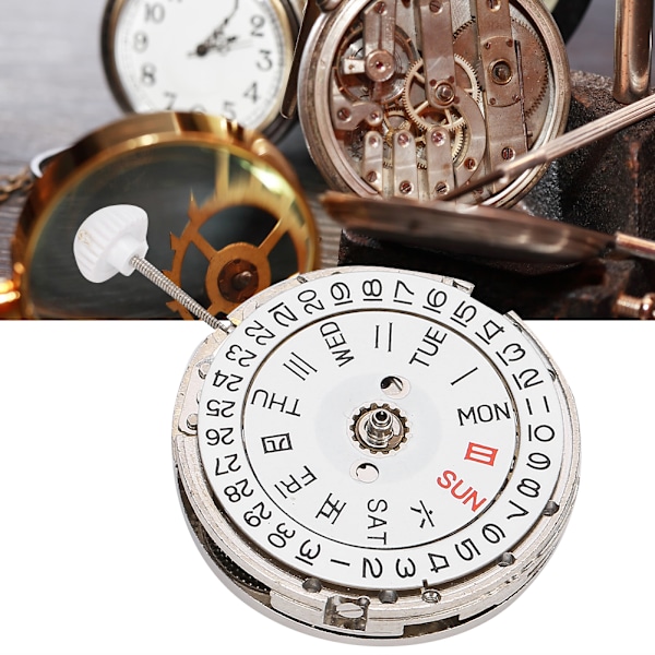 Klockrörelse med dubbel kalender tre visare för 8205 rörelse klocka guld[C]