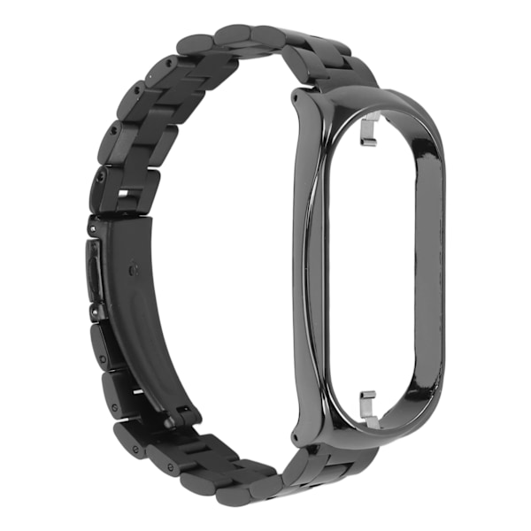 Smartklokke Armbånd Rustfritt Stål Solid Justerbar Beskyttende Utbytte Armbånd for Mi 7 NFC Svart[C]