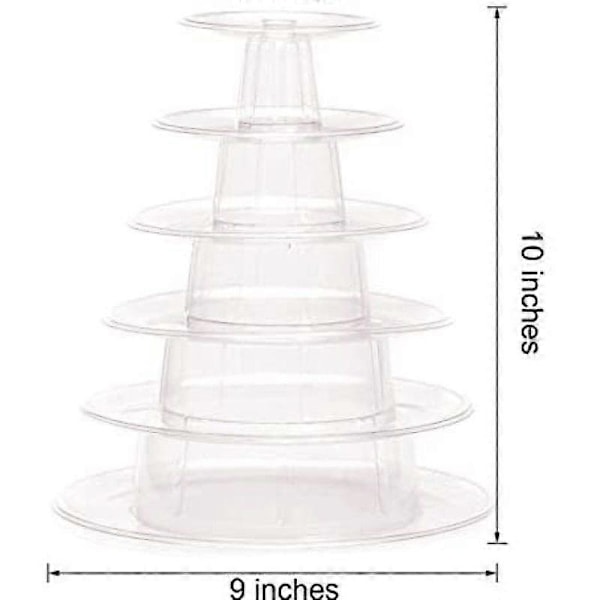 Nirvana Pieces Kageopsats Macaron Tårn Etageopdelt 6-Etagers Cupcake Stand Bryllupskage Stand til Dessert og Mad Kage Servering I6(FCC)
