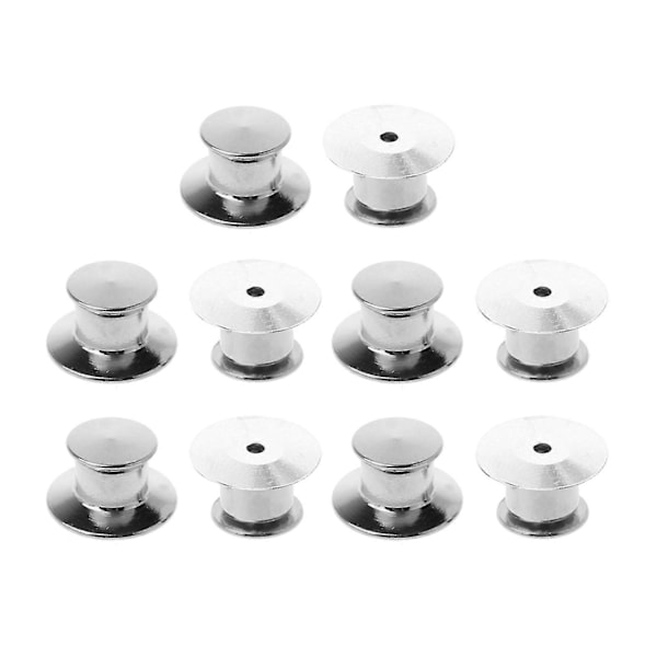 10 Stk. Metal Låse Pin Backs Nyttige Badge Insignia Pin Backs Udskiftning (C)
