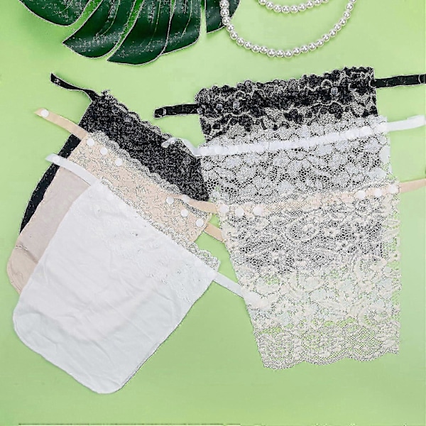 6 stycken Spets Clip-on Mock Camisole BH-inlägg - Spets Sekretesspaneler (C)