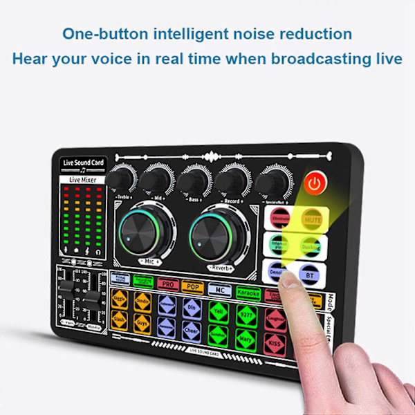 F999 Ljudkort Audiomixer Live Ljudkort Röstväxlare Mixkonsol Förstärkare Ljudkort Telefon