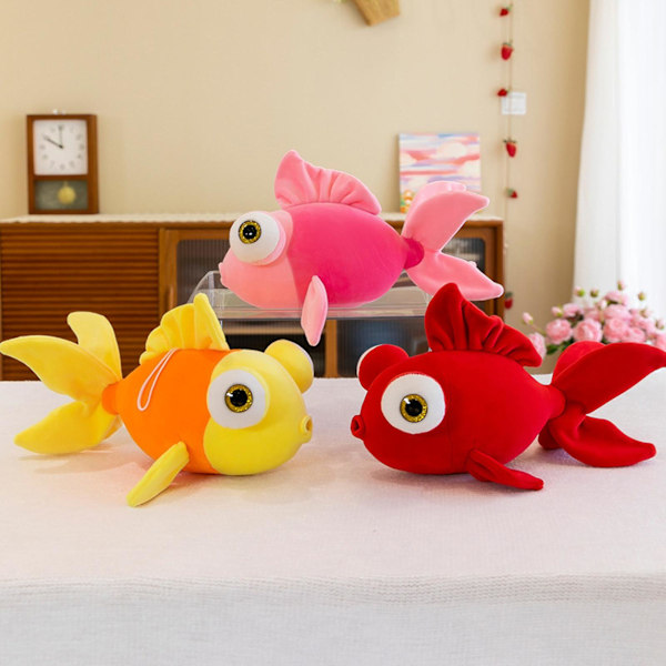 Plush Leksak Fisk Söt Färgad Guldfisk Dockor Plushies Mjuk Kompis Sov Kudde Fylld Akvarium Djur Dockor Kastkudde Heminredning