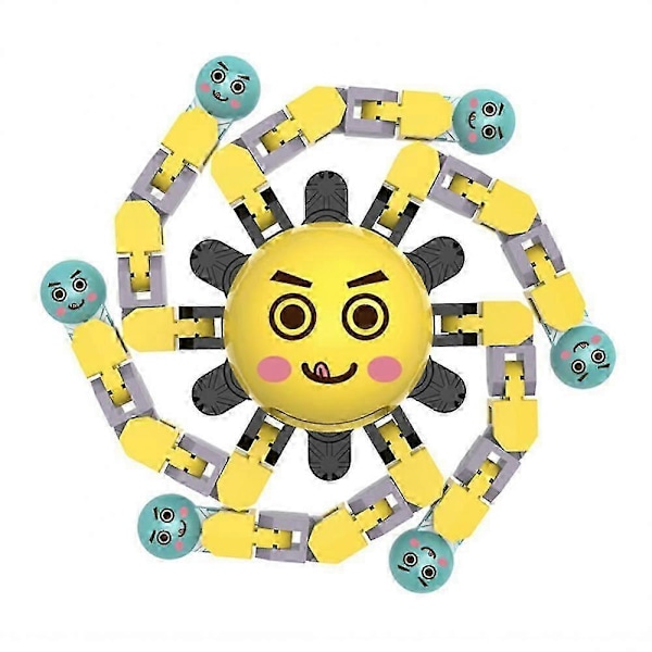 Lysande Mekanisk Gyro Fidget Spinner Ansiktsförändrande Leksak Fingertopps Bläckfisk Robot (C)