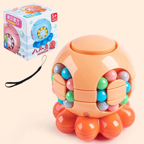 Octopus Magic Bean Puzzle Cube – Stressreduserende Fidget Leke for Barn, 3D Pedagogisk Sensorisk Leke D