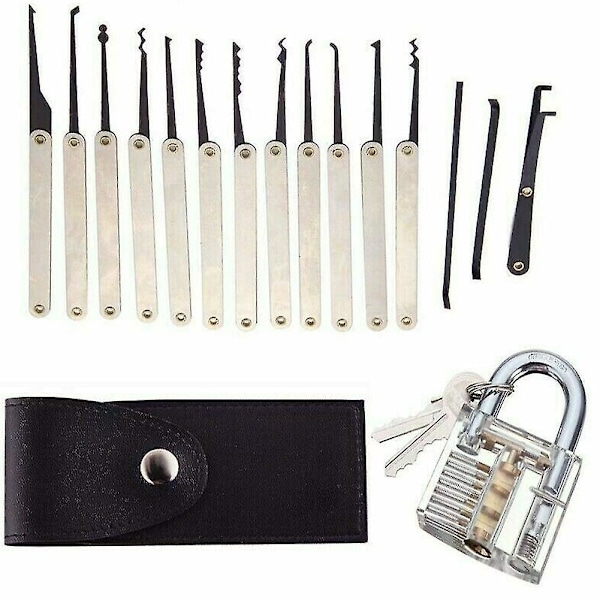 15pcs/set Lock Pick Tools Unlocking Set Key Extractor Practice Lock