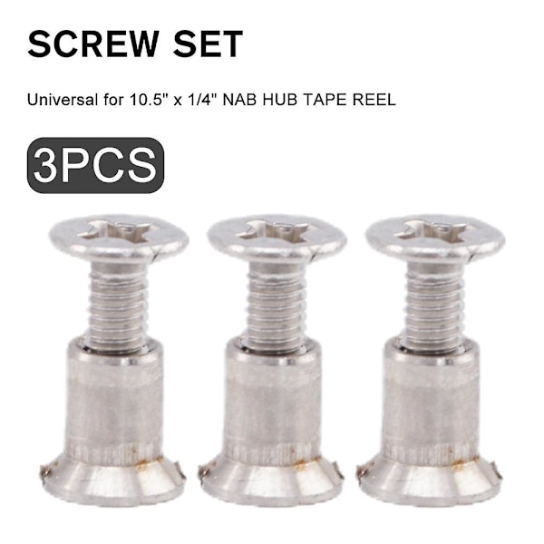 3x Skruvset NAB HUB 1/4\" BANDSPOL 10.5\" AMPEX TEAC RMGI STUDER REVOX