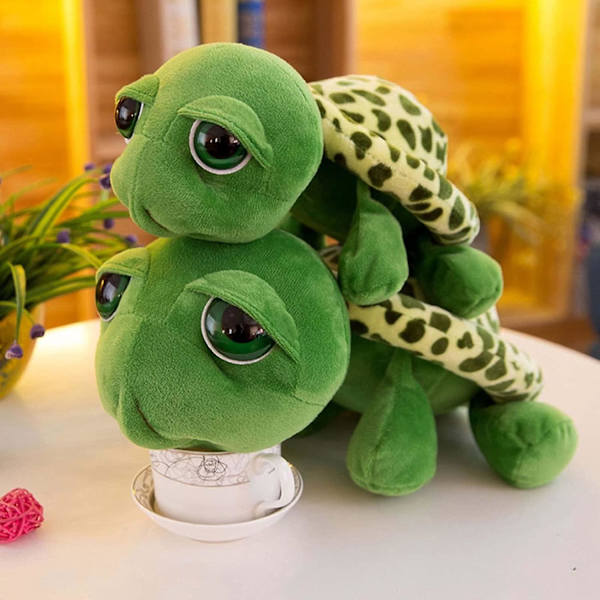 Mjuk Plysch Sköldpadda Leksak, Fylld Sköldpadda Plysch för Pojkar & Flickor Havssköldpadda Fylld Djurdocka Bedårande Sköldpadda med Stora Ljusa Ögon (20cm/7.8inch)
