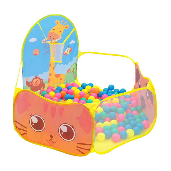 Barnens bollhav Vikbart tecknat giraff Baby lekpool tält med basketkorg för flickor pojkar (utan boll)
