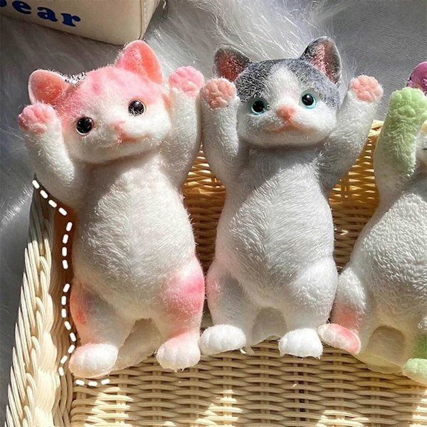 Knubbig Katt Squishie Leksaker, Söta Mjuka Katt Squishie Stressbollar Leksaker Fidget Leksaker Nya (C)