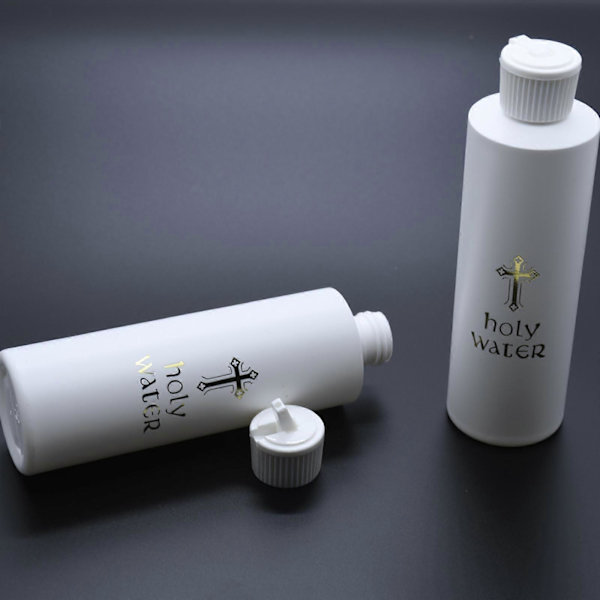 250 ml Katolsk Kristen Helligvandsflaske Tom Gylden med Kors Tom Beholder (C)